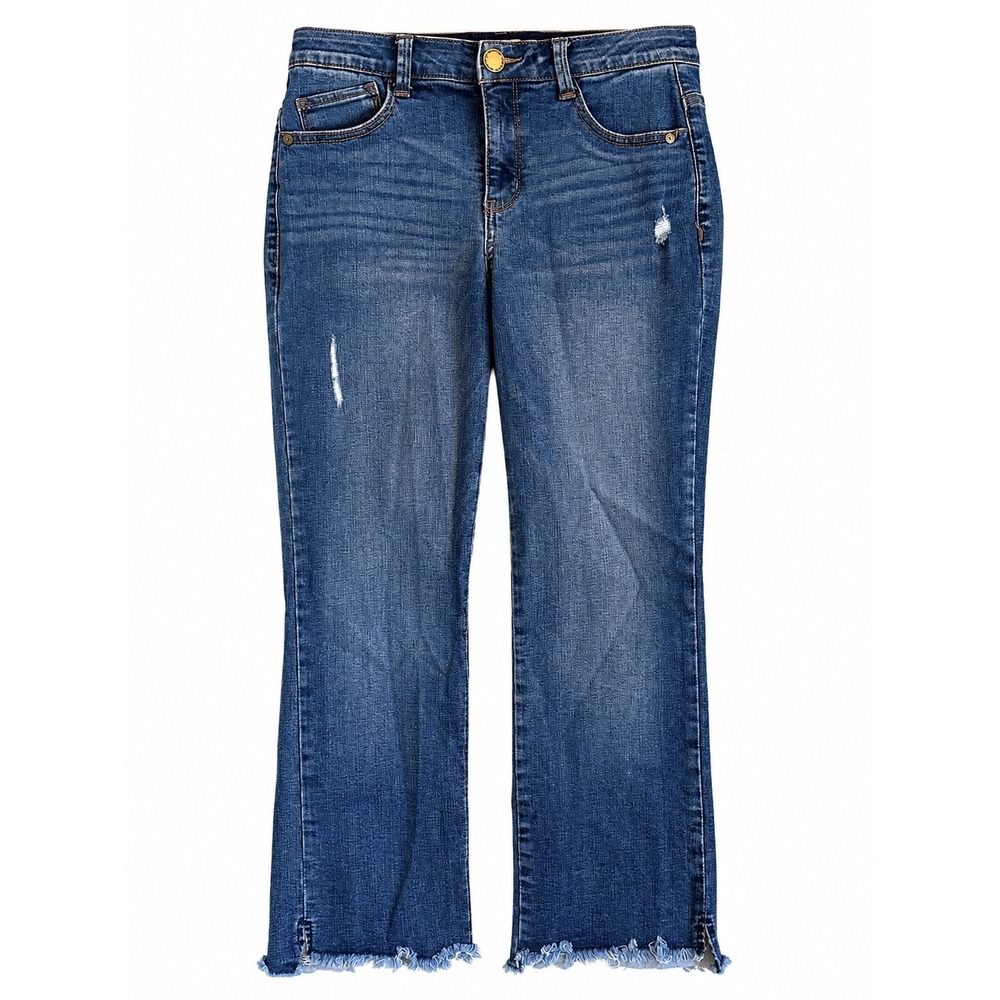 Democracy Ab Solution Jegging Jeans Size 6 Distressed Frayed Hem Crop
